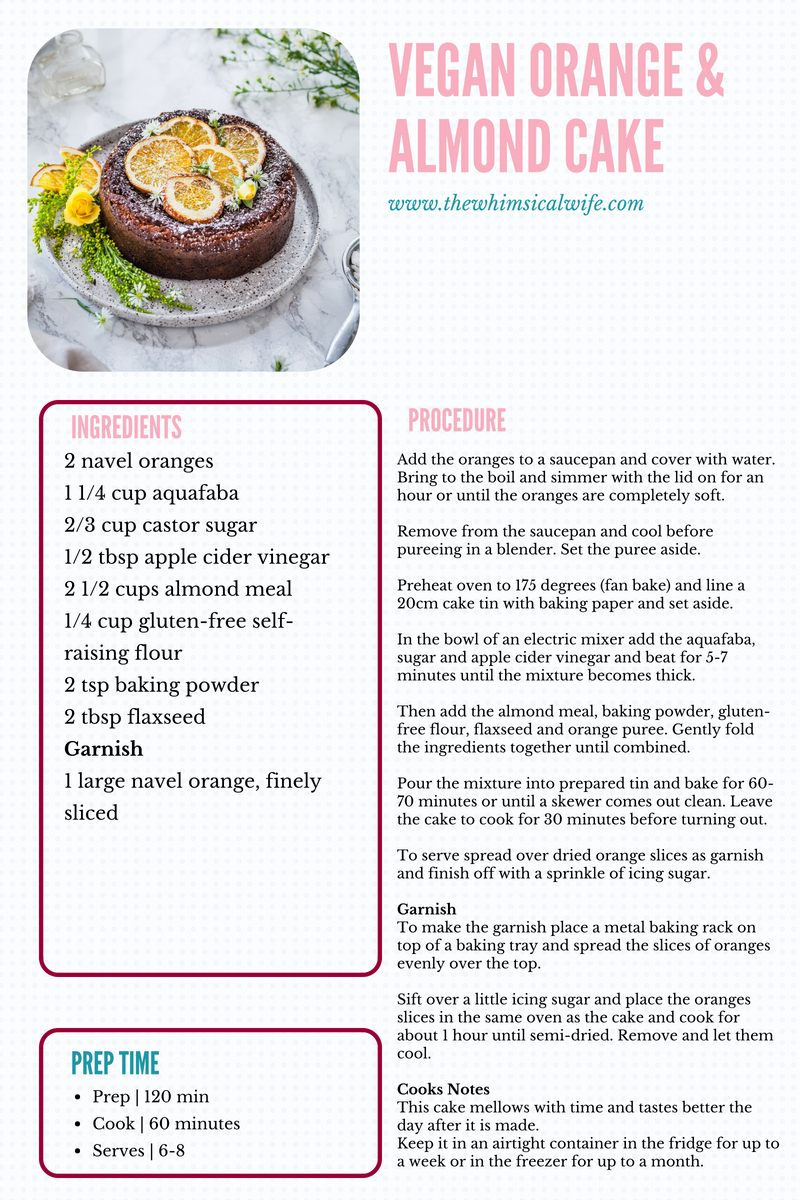 Orange & Almond Cake {Vegan, Gluten & Dairy Free} | The Whimsical Wife